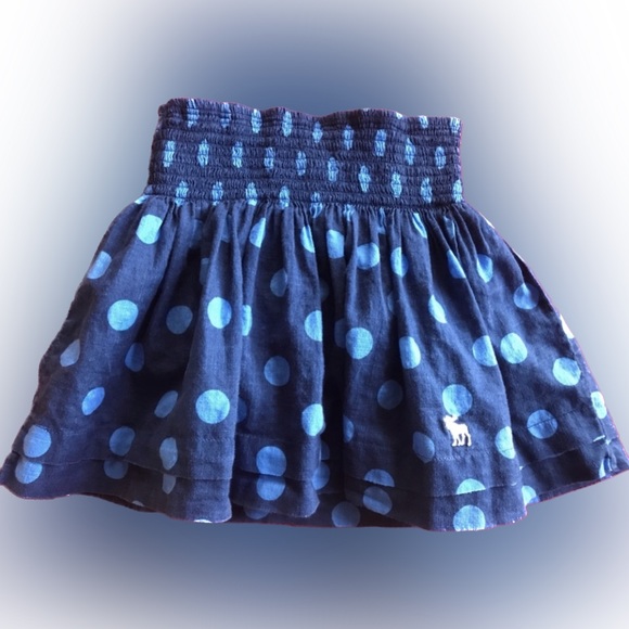 Abercrombie & Fitch Other - Abercrombie Kids Dark & Light Blue Polka Dot Layered Lined Girls Skirt